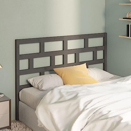 FOZICV Kopfteil aus Holz Betthaupt Bettzubehör Wandpaneel Schlafzimmerdekor Innenmöbel Ausgezeichnete Unterstützung für Betten Ohne Kopfteil Modischen Design Grau 146x4x100 cm von FOZICV