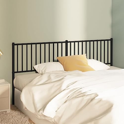 FOZICV Kopfteil aus Metall Betthaupt Bettzubehör Innenmöbel Wandpaneel Schlafzimmerdekor Ausgezeichnete Unterstützung für Betten Ohne Kopfteil Modischen Design Schwarz 187x3x90 cm von FOZICV