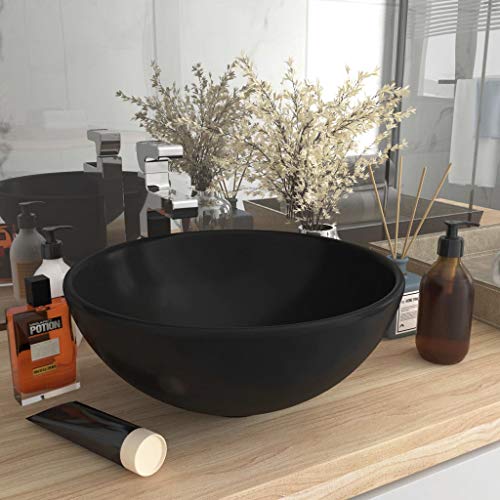 FOZICV Luxus-Waschbecken Rund Matt Schwarz 32,5x32,5x14 cm Keramik Spülbecken Rund Spülbecken Keramik Waschschale Washbasin Aufsatzbecken Aufsatzwaschtisch Badmöbel Modern FOZICV Luxus-Waschbecken Rund Matt Schwarz 32,5x32,5x14 cm Keramik Spülbecken Rund Spülbecken Keramik Waschschale Washbasin Aufsatzbecken Aufsatzwaschtisch Badmöbel Modern von FOZICV