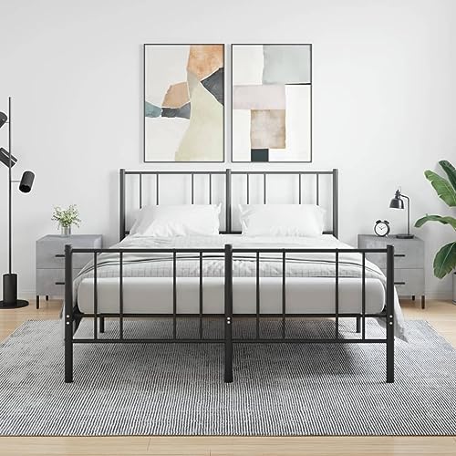 FOZICV Nachttisch Beistellschrank Modernem Aufbewahrungsschrank 2 STK. Inneneinrichtung Schlichten und Kompakten Design Möbel für Schlafzimmer Betongrau 44x40x47,5 cm von FOZICV