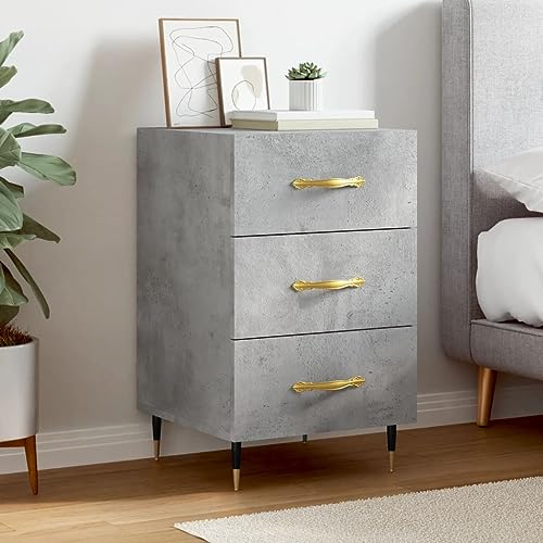 FOZICV Nachttisch Beistellschrank Modernem Möbel für Schlafzimmer Aufbewahrungsschrank Inneneinrichtung Schlichten und Kompakten Design Betongrau 40x40x66 cm von FOZICV