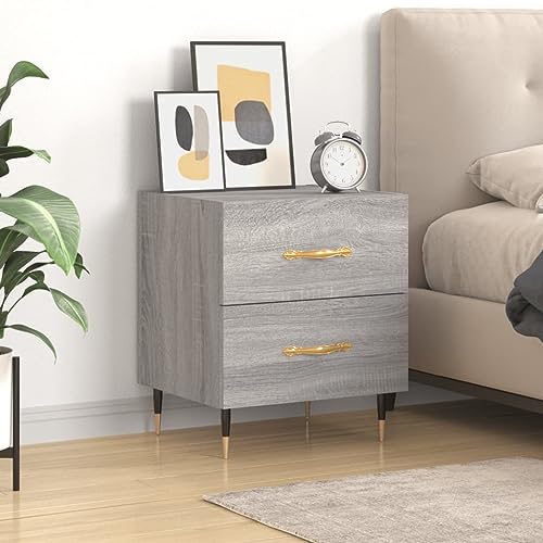 FOZICV Nachttisch Modernem Beistellschrank Aufbewahrungsschrank Möbel für Schlafzimmer Inneneinrichtung Schlichten und Kompakten Design Grau Sonoma 44x40x47,5 cm von FOZICV