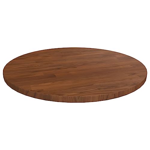 FOZICV Ø 40x1,5 cm Runde Tischplatte Holzplatte Esstischplatte Couchtischplatte Bartisch Platte Massivholzplatte Ersatztischplatte Dunkelbraun Massives Eichenholz von FOZICV