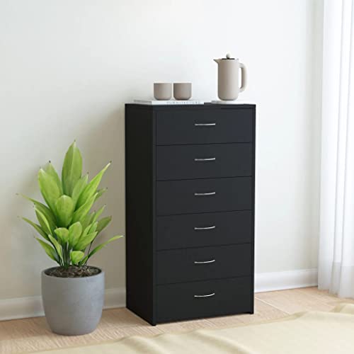 FOZICV Sideboard 6 Leichtgängige Schubladen mit Handgriffen Schwarz 50x34x96 cm Holzwerkstoff Schlafzimmer Multifunktional Lagerschrank Reichlich Stauraum Wohnzimmer Schubladenschrank FOZICV Sideboard 6 Leichtgängige Schubladen mit Handgriffen Schwarz 50x34x96 cm Holzwerkstoff Schlafzimmer Multifunktional Lagerschrank Reichlich Stauraum Wohnzimmer Schubladenschrank von FOZICV