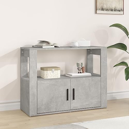 FOZICV Sideboard aus Holz Aufbewahrungsschrank für Schlafzimmer Wohnzimmer Badezimmer oder Büro Trendiges Design Küchenschrank Inneneinrichtung Betongrau 80x30x60 cm FOZICV Sideboard aus Holz Aufbewahrungsschrank für Schlafzimmer Wohnzimmer Badezimmer oder Büro Trendiges Design Küchenschrank Inneneinrichtung Betongrau 80x30x60 cm von FOZICV