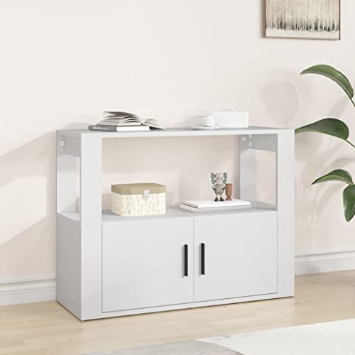 FOZICV Sideboard aus Holz Aufbewahrungsschrank für Schlafzimmer Wohnzimmer Badezimmer oder Büro Trendiges Design Küchenschrank Inneneinrichtung Weiß 80x30x60 cm FOZICV Sideboard aus Holz Aufbewahrungsschrank für Schlafzimmer Wohnzimmer Badezimmer oder Büro Trendiges Design Küchenschrank Inneneinrichtung Weiß 80x30x60 cm von FOZICV