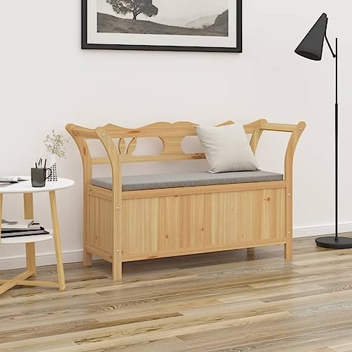 FOZICV Sitzbank Aufbewahrungsbank Fußablage Multifunktional Sitzmöbel für Wohnzimmer oder Schlafzimmer Inneneinrichtung Klassisches Design Braun 107x45x75 cm von FOZICV