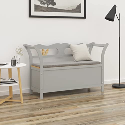 FOZICV Sitzbank Aufbewahrungsbank Fußablage Multifunktional Sitzmöbel für Wohnzimmer oder Schlafzimmer Inneneinrichtung Klassisches Design Grau und Braun 107x45x75 cm von FOZICV