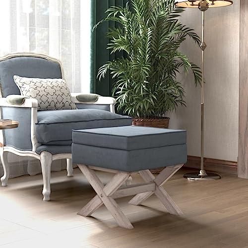 FOZICV Sitzbank Aufbewahrungsbank Weicher Samt Multifunktional Sitzmöbel für Wohnzimmer oder Schlafzimmer Inneneinrichtung Klassisches Design Dunkelgrau 45x45x49 cm von FOZICV