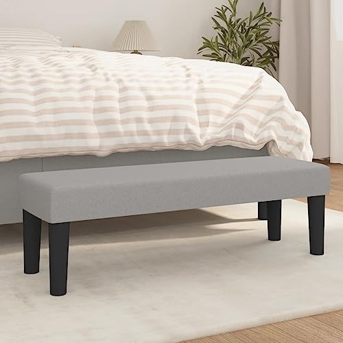 FOZICV Sitzbank Bettbank Fußablage Multifunktional Sitzmöbel für Wohnzimmer oder Schlafzimmer Inneneinrichtung Klassisches Design Hellgrau 100x30x30 cm von FOZICV