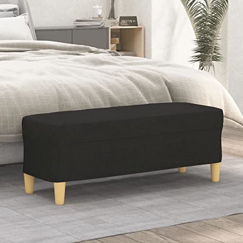 FOZICV Sitzbank Bettbank Fußablage Multifunktional Sitzmöbel für Wohnzimmer oder Schlafzimmer Inneneinrichtung Klassisches Design Schwarz 100x35x41 cm von FOZICV