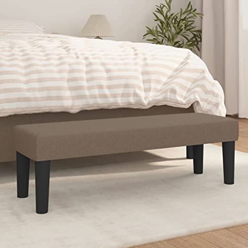 FOZICV Sitzbank Bettbank Fußablage Multifunktional Sitzmöbel für Wohnzimmer oder Schlafzimmer Inneneinrichtung Klassisches Design Taupe 100x30x30 cm von FOZICV