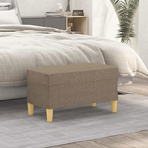 FOZICV Sitzbank Bettbank Fußablage Multifunktional Sitzmöbel für Wohnzimmer oder Schlafzimmer Inneneinrichtung Klassisches Design Taupe 70x35x41 cm von FOZICV