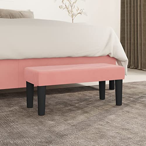 FOZICV Sitzbank Bettbank Weicher Samt Fußablage Multifunktional Sitzmöbel für Wohnzimmer oder Schlafzimmer Inneneinrichtung Klassisches Design Rosa 70x30x30 cm von FOZICV