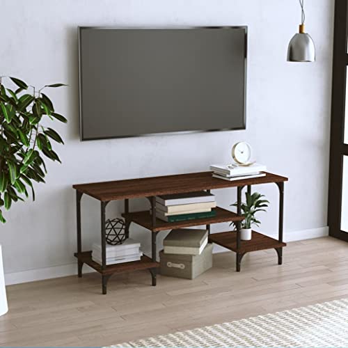 FOZICV TV-Schrank Medienschrank Stereoschrank TV-Möbels Fernsehtisch für Wohnzimmer Schlafzimmer oder Arbeitszimmer Stilvollen und Praktischen Design Braun Eichen-Optik 102x35x45,5 cm von FOZICV