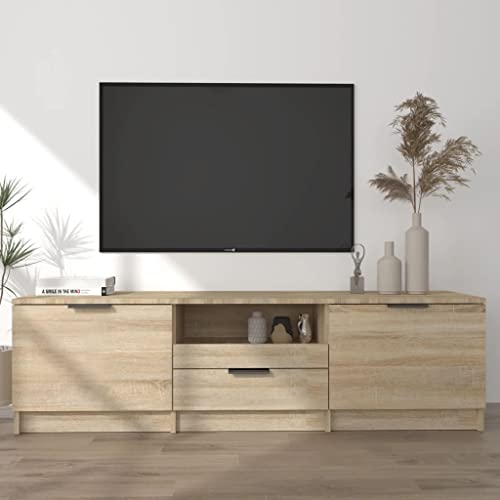 FOZICV TV-Schrank Stereoschrank Medienschrank Fernsehtisch TV-Möbels für Wohnzimmer Schlafzimmer oder Arbeitszimmer Stilvollen und Praktischen Design Sonoma-Eiche 140x35x40 cm FOZICV TV-Schrank Stereoschrank Medienschrank Fernsehtisch TV-Möbels für Wohnzimmer Schlafzimmer oder Arbeitszimmer Stilvollen und Praktischen Design Sonoma-Eiche 140x35x40 cm von FOZICV