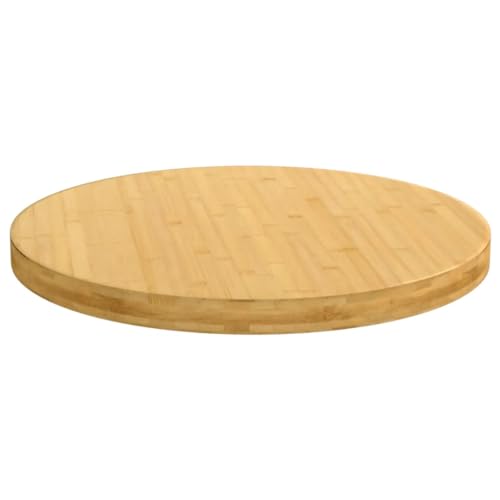 FOZICV Tischplatten Table Top Tischplatte Rund Ø60x4 cm Bambus Möbelplatten Deckplatte Schreibtischplatte Couchtisch Rund Bambusplatte Bambusmöbel Esstischplatte Werkbankplatte von FOZICV