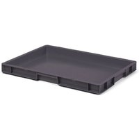 La-ka-pe - Transport-Stapelkasten B600xT400xH50 mm grau, geschlossen ohne Griffloch von LA-KA-PE