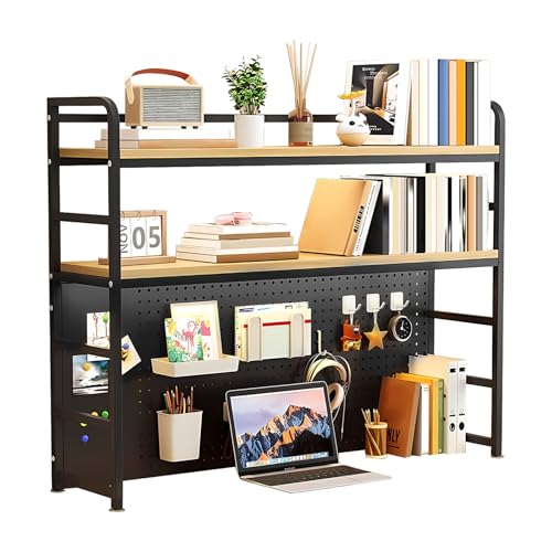 FPIGSHS Desk Countertop Shelf, Adjustable Multi-Layer Storage Shelf, Desktop Racks, Multifunctional Desktop Organiser Shelf, for Home Office Desks(Black,90cm/35.4in) von FPIGSHS