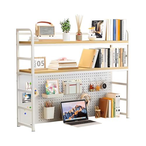 FPIGSHS Desk Countertop Shelf, Adjustable Multi-Layer Storage Shelf, Desktop Racks, Multifunctional Desktop Organiser Shelf, for Home Office Desks(White,90cm/35.4in) von FPIGSHS