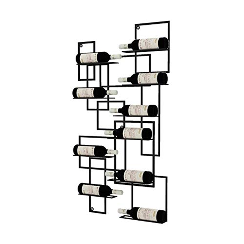 FPIGSHS Weinregal aus Metall Wand Bar-Einheit Weinregal Wand Weinregal Eisenkunst Traube Weinbar Weinregal Weinbar-Regal Mehrflaschen-Regal (1, Schwarz) von FPIGSHS