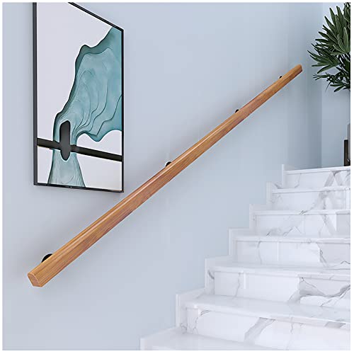 Handläufe für Treppen 30-600cm Holzhandlauf mit Halterungen, Rutschfeste Treppengeländer Stützstange, Gegen die Wand ältere Menschen und Kinder Loft Grab Bar Kit für Indoor Hospital Home von FPIGSHS