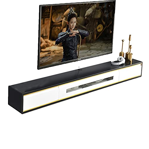 TV Lowboard, TV-Schrank Hängender TV-Schrank Aus Massivholz, Wandmontierte Medienkonsole Mit 2 Schubladen, Schwebender TV-Lowboard , 47,2 Zoll Wandmontierter Aufbewahrungsschrank Fernsehschrank ( Colo von FPIGSHS