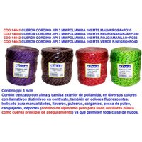 Cordino Jipi Seil 3 mm Polyamid 100 m Schwarz Orange von FPLUS