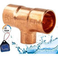 Kupfer-Lötfitting T-Stück reduziert - Typ 5130R, dvgw 15 x 18 x 15 mm von FPLUS