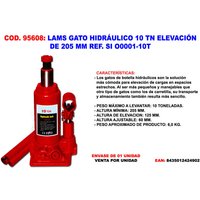 Lams Hydraulikheber für Gewichte bis 10 Tonnen, 205 mm hoch (höhenverstellbar) und bis zu 125 mm Hub ref. ja O0001- von FPLUS