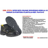 Sifer sicherheitsstiefel schnalle 43HODUR S3 prop PLANTPU418 von FPLUS
