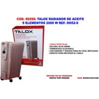 Talox Ölradiator 9 Elemente 2000 w 63 cm OH52-9 Talox Ölradiator 9 Elemente 2000 w 63 cm OH52-9 von FPLUS
