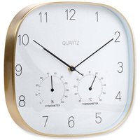 Wall clock with thermometer and hygrometer white gold 285 cm Wall clock with thermometer and hygrometer white gold 285 cm von FPLUS