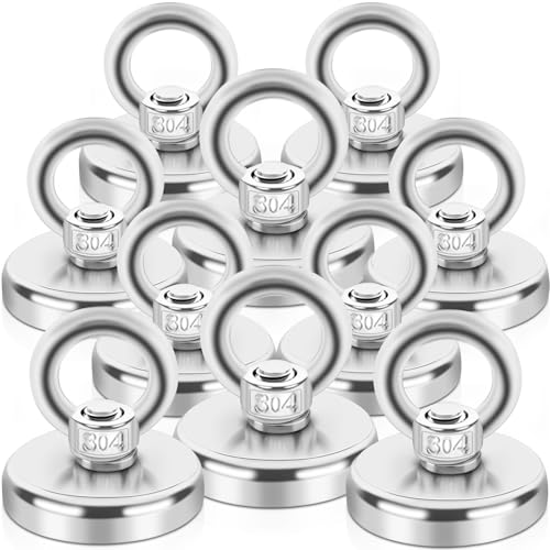 10 Stück Magnete Stark 45kg Neodym Magnete Extra Stark Magnetfischen, 32 mm Super Starker Angelmagnet mit Loch für Zuhause, Werkstatt,Teichbergung, zum Magnetfischen in Seen,Ozean, Rasen 10 Stück Magnete Stark 45kg Neodym Magnete Extra Stark Magnetfischen, 32 mm Super Starker Angelmagnet mit Loch für Zuhause, Werkstatt,Teichbergung, zum Magnetfischen in Seen,Ozean, Rasen von FPMYB