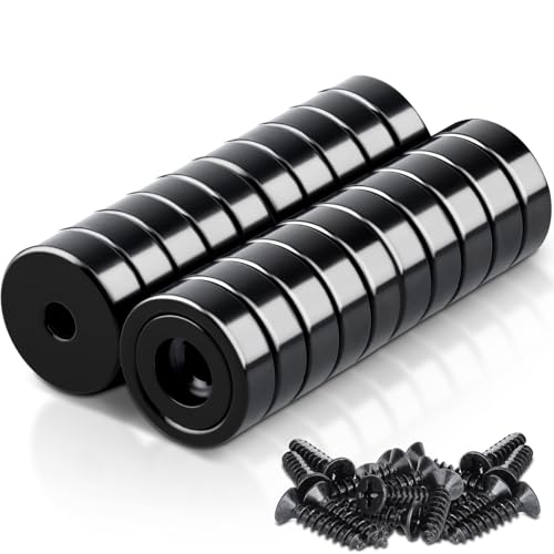 20 Stück Magnete Stark 16x5 mm, Neodym Magnete Extra Stark 5 KG Kraft mit Loch und Kapsel Magnete Stark für Küchen, Badezimmer, Büros, Lager Schwarz 20 Stück Magnete Stark 16x5 mm, Neodym Magnete Extra Stark 5 KG Kraft mit Loch und Kapsel Magnete Stark für Küchen, Badezimmer, Büros, Lager Schwarz von FPMYB