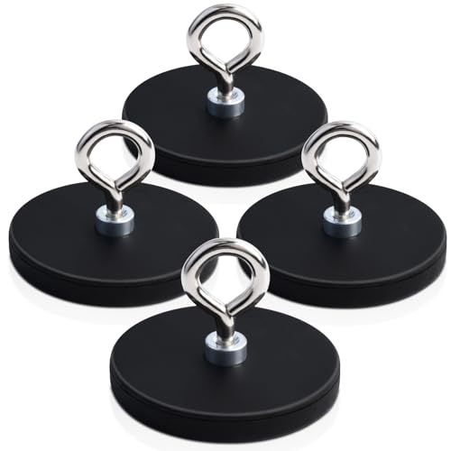 4 Stück Magnete mit Gewinde Neodym Magnete Extra Stark 10kg Haftkraft, 43mm Magneten Stark Groß mit Loch mit Magnethaken Magneten Schraubbar Magnet zum Anschrauben Flach Magnet von FPMYB