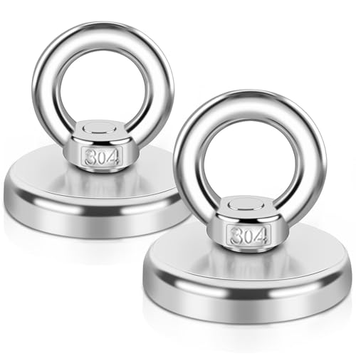 FPMYB 2 Stück Magnete Stark, Neodym Magnete Extra Stark Magnetfischen, 48 mm Super Starker Angelmagnet mit Loch für Zuhause, Werkstatt,Teichbergung, zum Magnetfischen in Seen,Rasen,Ozean FPMYB 2 Stück Magnete Stark, Neodym Magnete Extra Stark Magnetfischen, 48 mm Super Starker Angelmagnet mit Loch für Zuhause, Werkstatt,Teichbergung, zum Magnetfischen in Seen,Rasen,Ozean von FPMYB