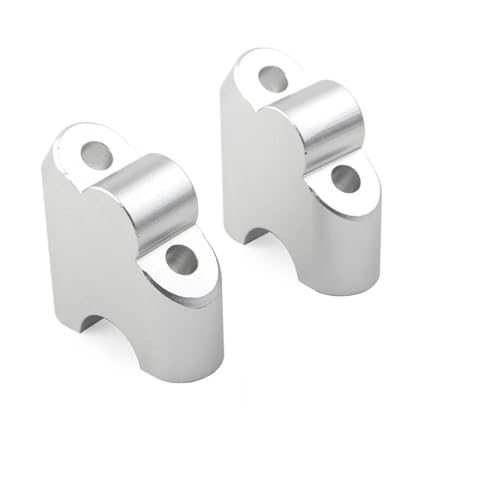 TNVYRFS Für Suzuki Für V-Strom DL 650XT 2015-2020 DL1000 2002-2017 Aluminium Legierung 2Pcs Motorrad Lenker Clamp Riser Motorrad Lenkererhöhungen LenkererhöHung(Silver) von FPWPDGDZK