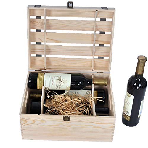 FPigSHS Schränke Weinschränke Sechs Packungen Weinboxen Geschenkverpackung für Weinverpackung Universal-Weinbox Hochwertige Rotwein-Holzbox Verpackung Boxen Massivholz von FPigSHS