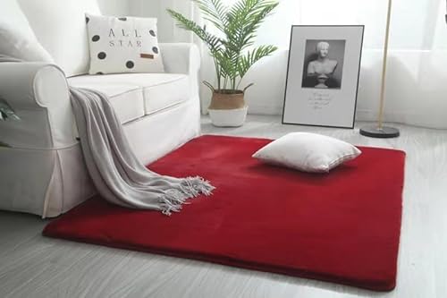 FQDZ Moderner einfacher, rutschfester Plüsch-Teppich für Wohnzimmer, weicher Shaggy-Teppich, mehrfarbig, 10 Größen, Heimdekoration, weiches Kissen (E,160 x 200 cm) von FQDZ