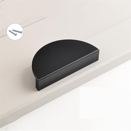 2 Stück Möbelgriffe Aluminium-Legierung Schubladengriff Bunte Griffe für das Kinderzimmer Türgriff halbrund Schrankgriffe halbmondförmig für Küchenschränke,Kleiderschrank,Tür (100mm,Schwarz) von FQFLXY6589