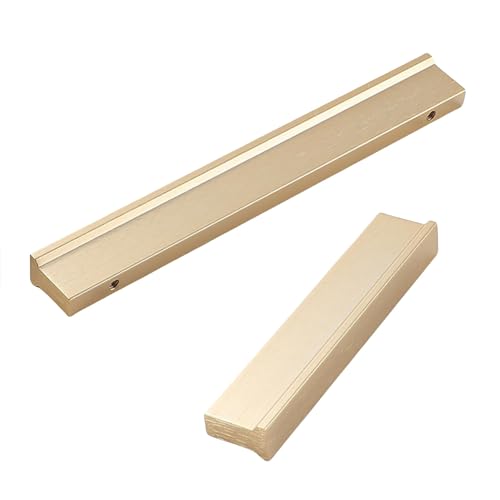 2 Stück Möbelgriffe Massive Aluminiumlegierung Schrankgriffe T-Shape KüchenKnöpfe Türklinken Kreissegment Griff für Schubladengriffe für Küchenschränke Kleiderschrank (Lochabstand 480mm,Gold) von FQFLXY6589