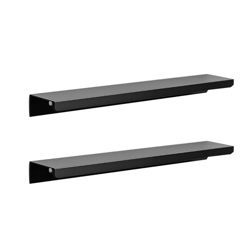 2 Stück Möbelgriffe Profilgriff Aluminium Unsichtbare Schubladengriff Versteckter Türgriff Schrankgriffe Moderne Griffe for Garderobe Kücheng Schrank Schublade Kleiderschrank (250mm,Schwarz) von FQFLXY6589