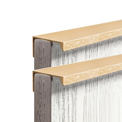 2 Stück Möbelgriffe Profilgriff Aluminium Unsichtbare Schubladengriff Versteckter Türgriff Schrankgriffe Moderne Griffe for Garderobe Kücheng Schrank Schublade Kleiderschrank (600mm,Gebürstetes Gold) von FQFLXY6589