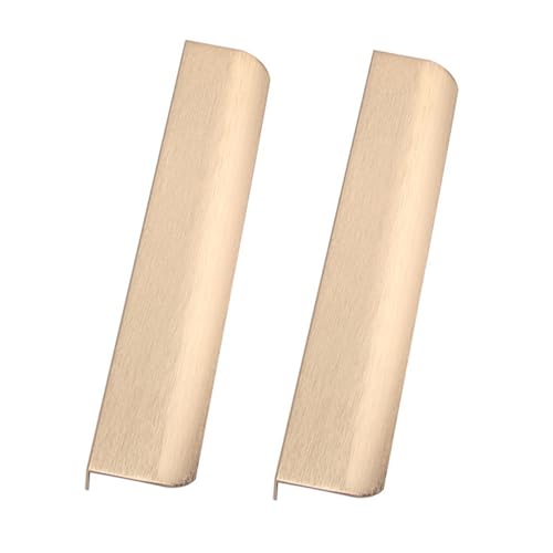 2 Stück Möbelgriffe Unsichtbare Schubladengriff Versteckter Türgriff Aluminium Schrankgriffe Küchenschränke,Kleiderschrank,Schubladen,Weinkühler,schuhschrank,Platz sparend (500mm,Gebürstetes Gold) von FQFLXY6589