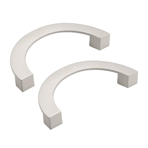 2 Stück Schubladengriff Bunte Griffe für das Kinderzimmer Möbelgriffe Zinklegierung Türgriff halbrund Schrankgriffe halbmondförmig für Küchenschränke,Kleiderschrank,Tür (Lochabstand 128mm,Grau) von FQFLXY6589