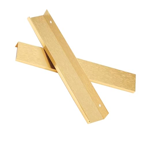 2 Stück Versteckter Türgriff Aluminiumlegierung Schrankknöpfe Unsichtbare Möbelgriffe Türklinken Rechter Winkel KüchenZiehgriffe Schubladengriff für Kleiderschrank Schubladen (600mm,Gebürstetes Gold) von FQFLXY6589