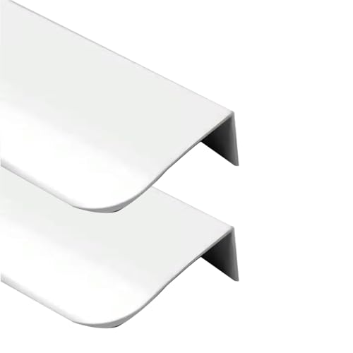 FQFLXY6589 2 Stück Möbelgriffe Unsichtbare Schubladengriff Versteckter Türgriff Aluminium Schrankgriffe Küchenschränke,Kleiderschrank,Schubladen,Weinkühler,schuhschrank,Platz sparend (200mm,Weiß) von FQFLXY6589