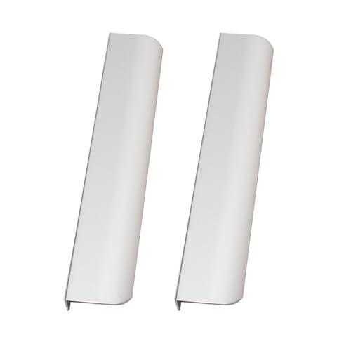 FQFLXY6589 2 Stück Möbelgriffe Unsichtbare Schubladengriff Versteckter Türgriff Aluminium Schrankgriffe Küchenschränke,Kleiderschrank,Schubladen,Weinkühler,schuhschrank,Platz sparend (200mm,Silber) von FQFLXY6589