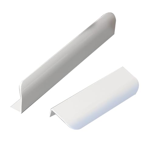 FQFLXY6589 2 Stück Versteckter Türgriff Kinderzimmer Schrankgriffe Aluminiumlegierung Möbelgriffe,Unsichtbare Schubladengriff für Küchenschränke,Kleiderschrank,Tür,Schubladen,Kein Locher (120mm,Weiß) von FQFLXY6589